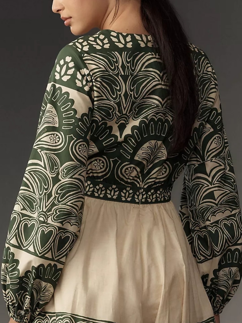 FARM Rio Green and Cream Floral-Print Wrap Jumpsuit Medium - Picture 5 of 6